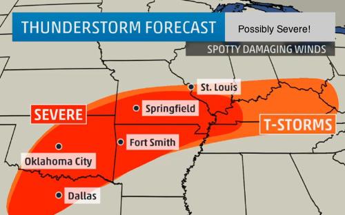 Scattered Severe Storms Predicted for Our Area