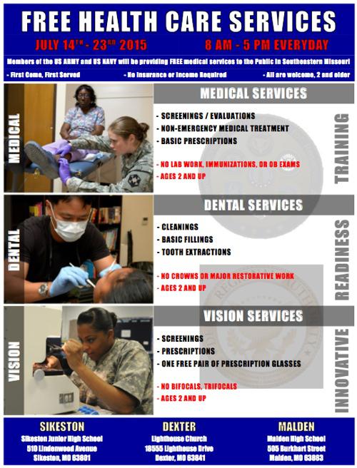 FREE Medical, Dental, and Vision Services
