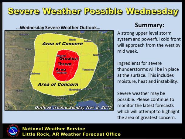 Severe Weather Expected Wednesday