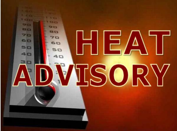 Heat Advisory Issued - Heat Index Could Reach 108