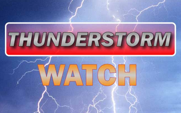 Severe Thunderstorm Watch Issued Until 8 p.m.