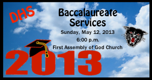 Baccalaureate Services Scheduled