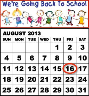 Central Elementary Weekly Calendar - Aug. 16, 2013