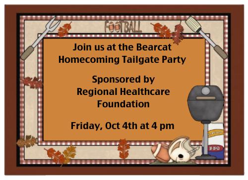 Regional Healthcare to Host Homecoming Tailgate Event