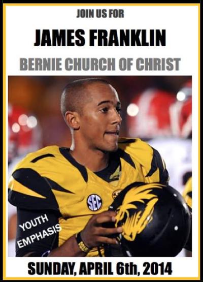 Join the Bernie Church of Christ with James Franklin 