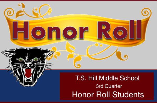 T.S. Hil Middle School 8th Grade Honor Roll