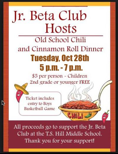 Jr. Beta Club to Host 2nd Annual Chili Supper