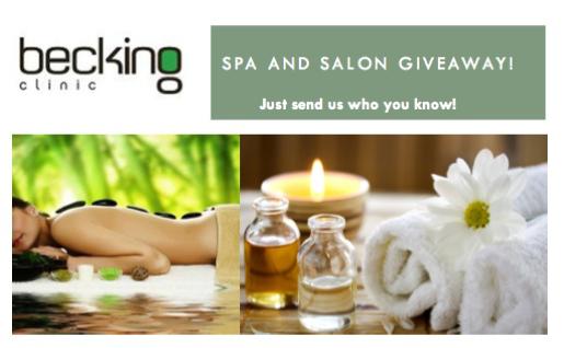 Becking Clinic Giving Away Deluxe Get Away Spa Package