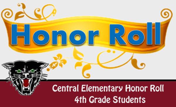 Fourth Grade Honor Roll at Central Elementary