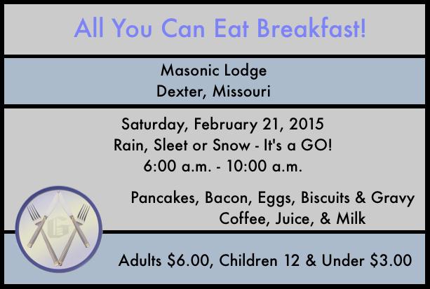 Masonic Lodge Will Host Breakfast on Saturday!