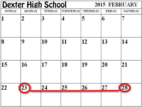 Dexter High School Weekly Activities - February 23rd - 28th