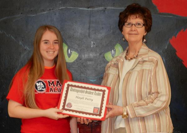 Hayli Petty Honored by MO Association of Student Councils