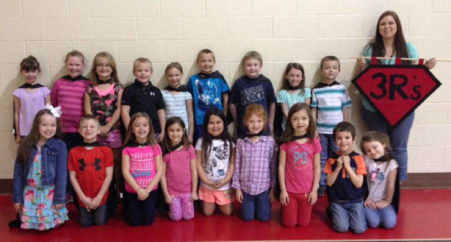 First Grade Class Earns 3Rs Flag for March