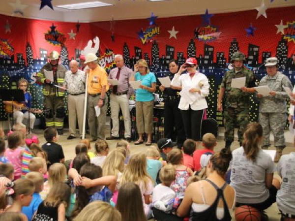 Singing Heroes at Keller Library's Summer Reading Program