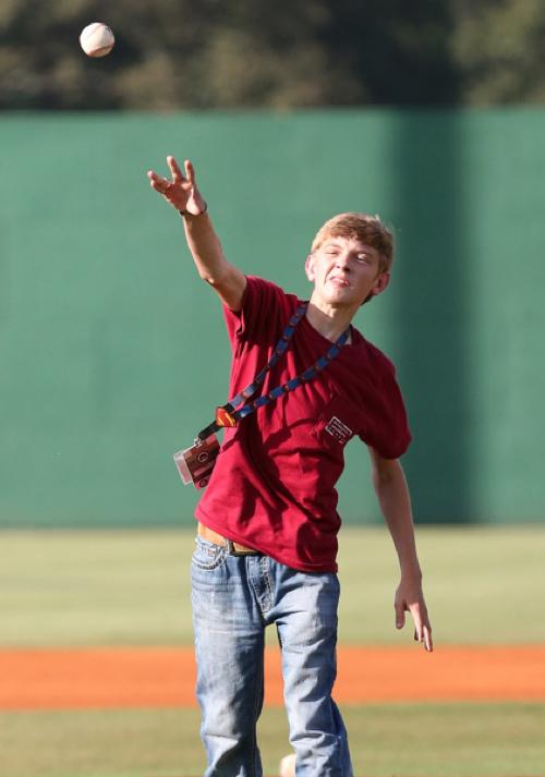 Parker Miller Throws First Pitch