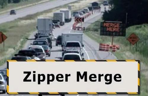 Zipper Merge Reduces Delay Up to 50 Percent