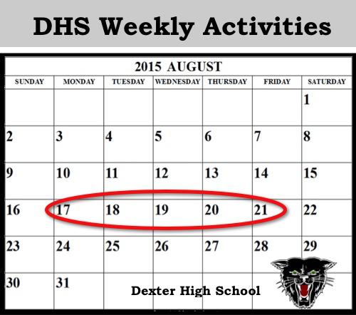 DHS Weekly Activities August 17th - August 21st