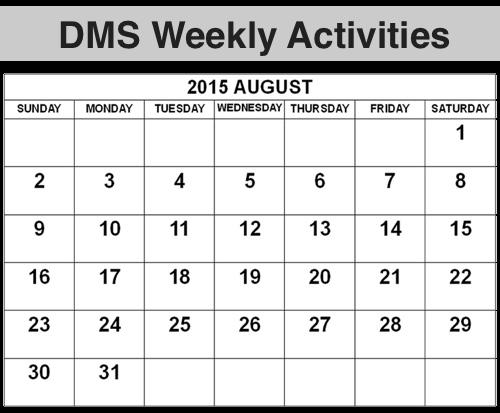 DMS Weekly Activities August 24th - August 28th