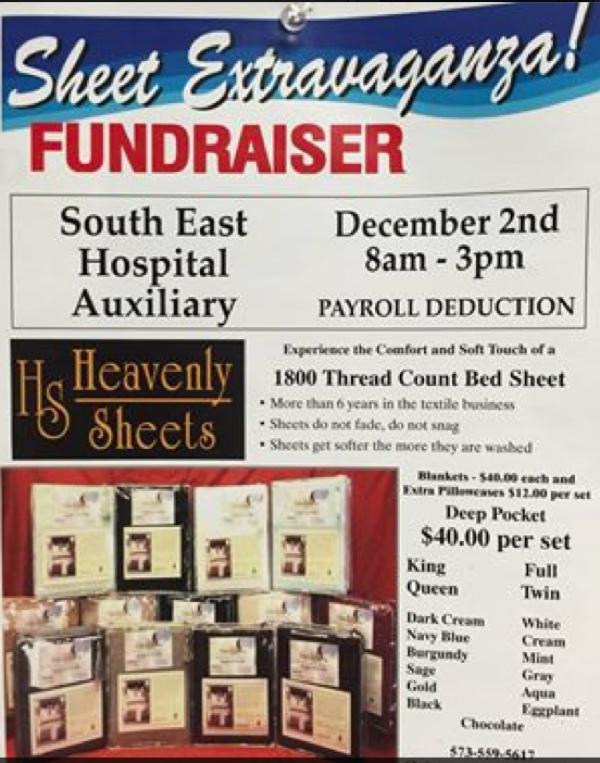 Sheet Sale by Local SoutheastHEALTH Auxiliary TODAY!
