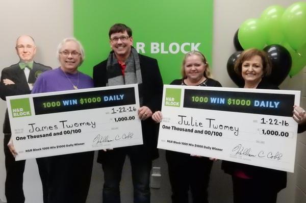 H&R Block $1,000 Winners from Dexter