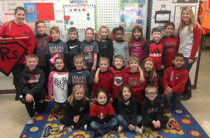 First Grade Students Earn 3R's Flag for January