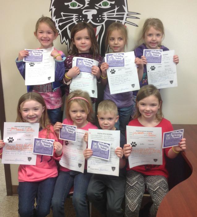 Kindergarten Students Earn Positive Office Referral Certificates