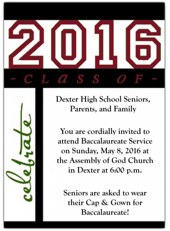 Dexter Ministerial Alliance Baccalaureate Service Set for Sunday