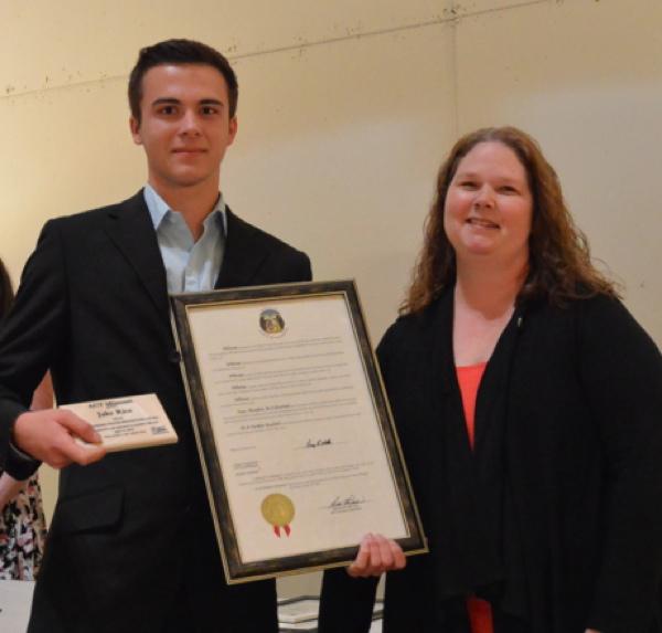 Jake Rice Awarded 2016 Outstanding Youth Prevention Award