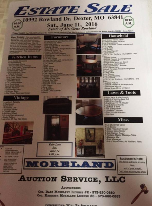 Gene Rowland Estate Sale by Moreland Auction Service