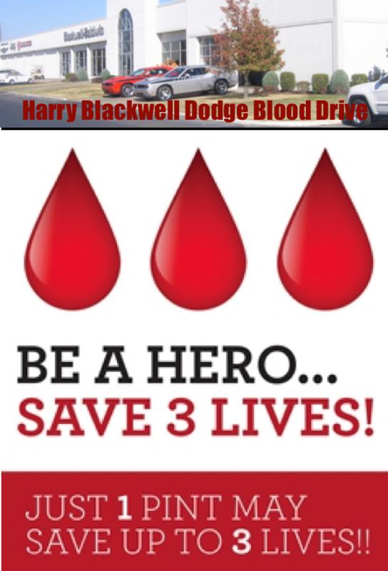 Harry Blackwell Dodge to Host Blood Drive