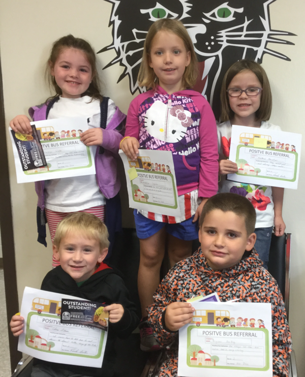 Kindergarten Students Earn Positive Bus Referrals