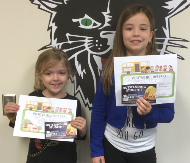 First Grade Students Earn Positive Bus Referral Awards