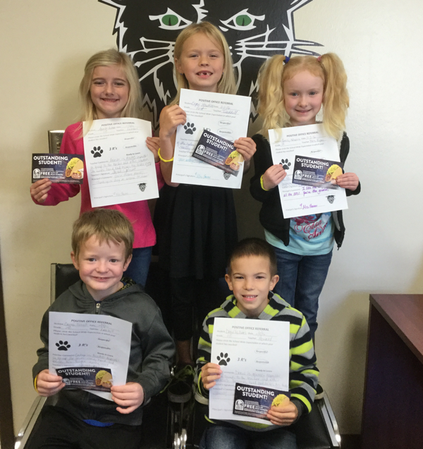 First Grade Students Earn Positive Office Referral Certificates