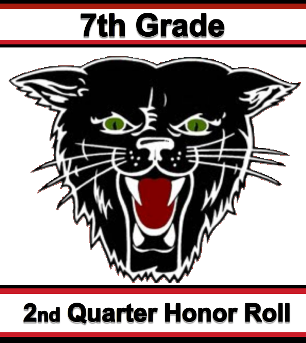 T.S. Hill Middle School 7th Grade  2nd Quarter Honor Roll
