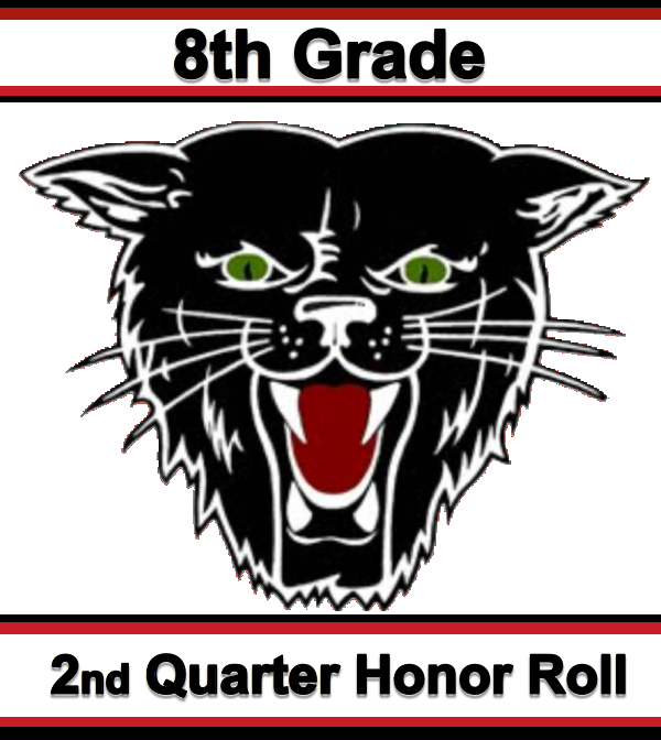 T.S. Hill Middle School 8th Grade 2nd Quarter Honor Roll