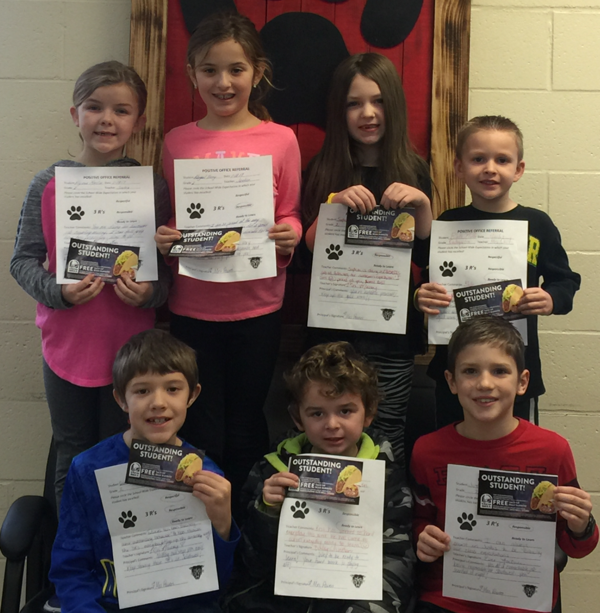 Elementary Students Earn Positive Office Referral Certificates