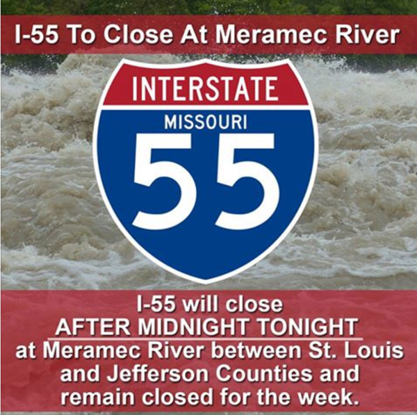 I-55 Expected to Close Near Arnold, MO