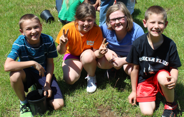 Central Elementary Students Plant Trees