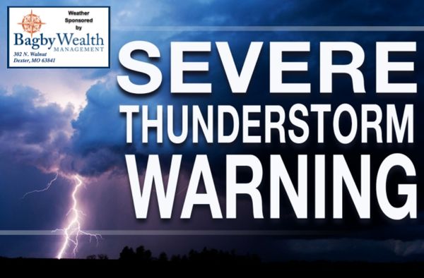 Thunderstorm Warning Issued for Stoddard County