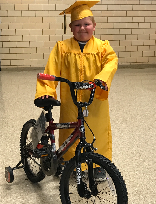 Risco Kindergarten Student Wins Bike