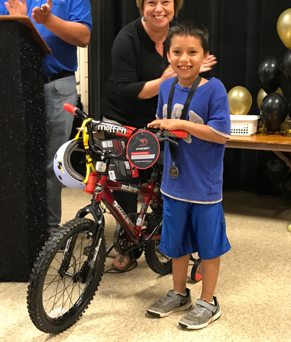 Risco First Grade Student Wins Bicycle