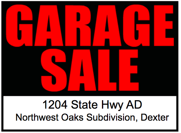 Garage Sale in Northwest Oaks Subdivision, Dexter