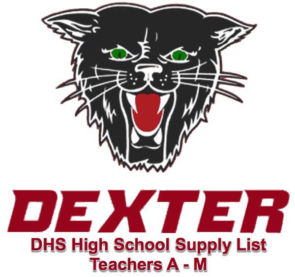 DHS School Supplies List - Teachers A-M