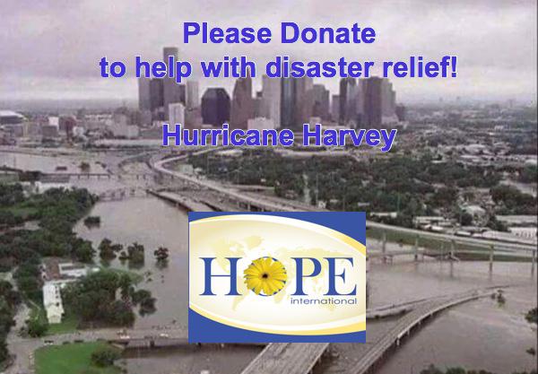 You Can Make a Difference - Hope International Collecting for Hurricane Harvey Victims