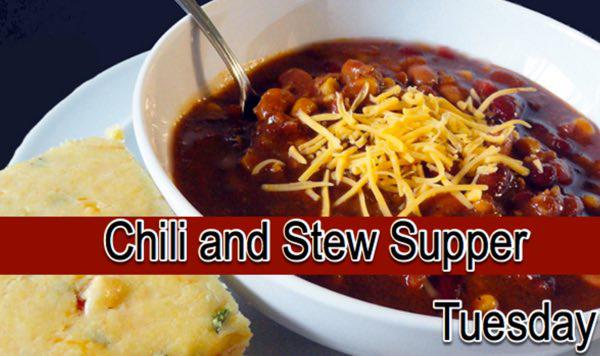 Annual Chili and Stew Supper on Tuesday Evening