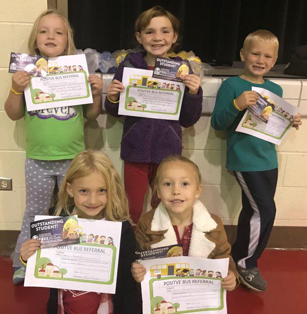 S.W. Elementary Students Earn Positive Bus Referral Certificates