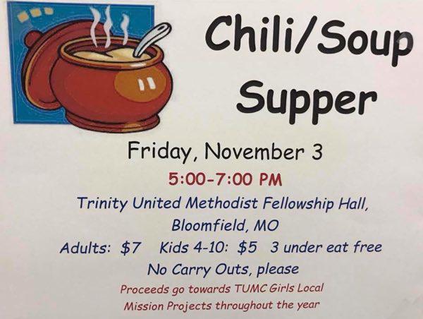 Chili and Soup Supper November 3, 2017