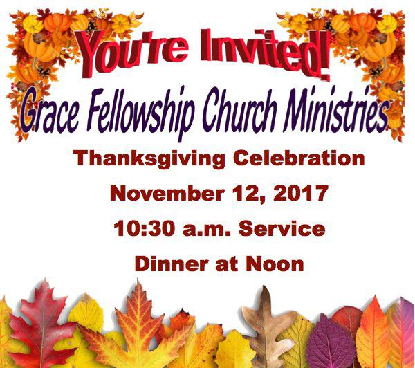 Grace Fellowship Church Ministries to Host Thanksgiving Celebration