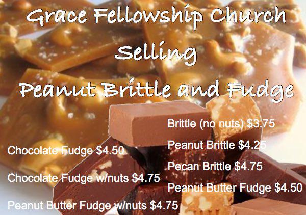 Grace Fellowship Church Offers Brittle and Fudge