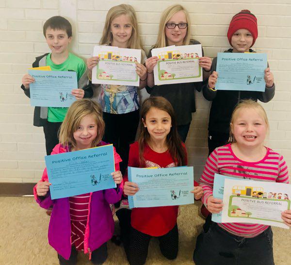 Second Grade Students Earn Positive Office and Bus Referral Certificates